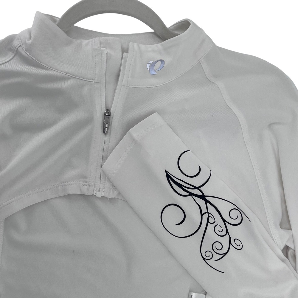 Pearl Izumi Elite Womens XL White Cycling Shrug Bolero Quarter Zip Long Sleeve - Picture 4 of 5